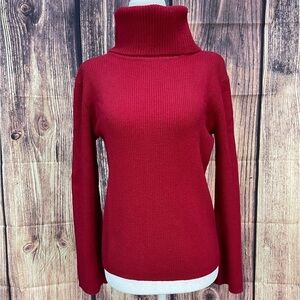 Mercer & Madison 100% Italian merino wool red turtleneck sweater women’s size L